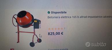 Betoniera elettrica 165ls