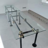 Tavoli in vetro stile ponteggio