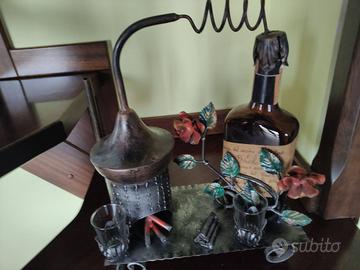 Porta Bottiglia e Bicchierini Vintage "Alambicco"