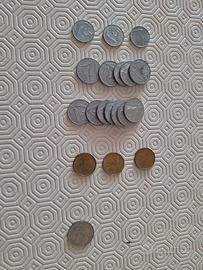 monete metalliche lire italiane 5 - 10 - 20 - 50