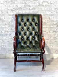 Poltrona Chesterfield inglese in pelle