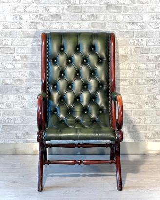 Poltrona Chesterfield inglese in pelle