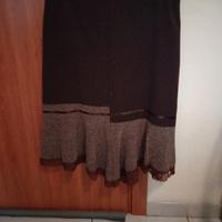 Gonna marrone asimmetrica lunga 