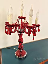 Candelabro 6 luci vetro di murano - rosso ON SALE