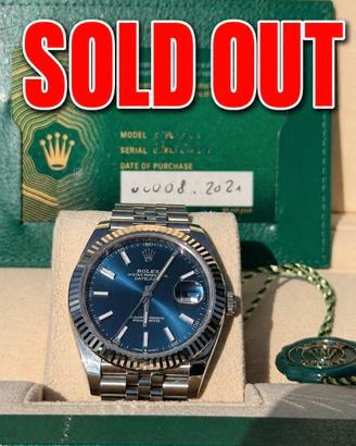 Rolex Datejust 126334 Quadrante Blu 2021 Full Set