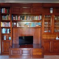 Libreria parete in noce