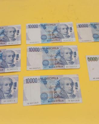 Banconote da 10.000 e 5.000 lire italiane, Lit -