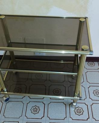 Carrello porta tv in vetro
