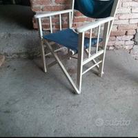 sedia pieghevole vintage anni '60 in legno