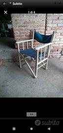 sedia pieghevole vintage anni '60 in legno