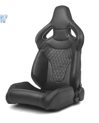 SEDILE BAQUET UNIVERSALE IN PELLE NERA STILE SPORT