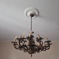 Lampadario vintage ottone 18 luci stile classico