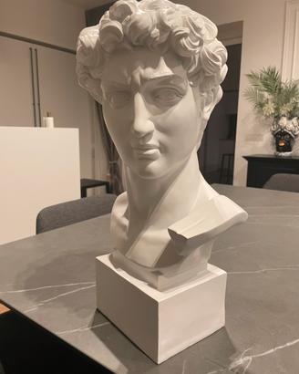 Busto David in resina bianca