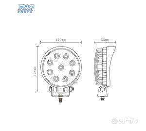 FANALE LED 27W PER AUTO, CAMION, QUAD O MOTO