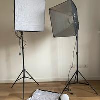 Softbox Led 900W equivalenti Luci, 2 riflettori