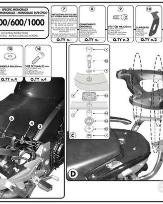 Portapacchi Kappa Honda Cbf 500 600 1000