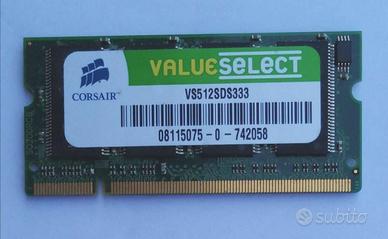 Memoria SODIMM DDR da 512 MB, 333 MHz CORSAIR