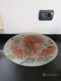 Piatto in vetro opaco con dettagli in oro