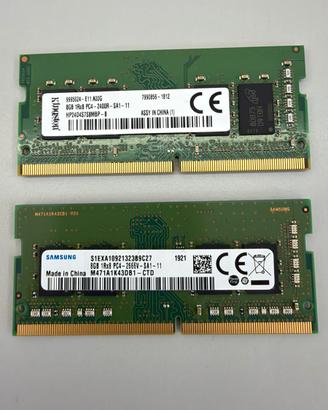 Ram sodimm ddr4 16gb (2x8gb Samsung e Kingston)