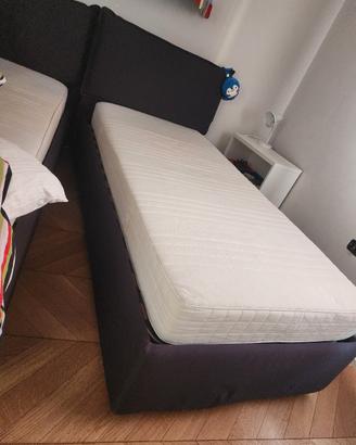 letto singolo con contenitore
