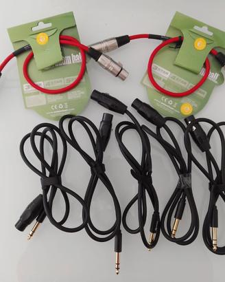 Lotto cavi audio XLR Cannon Jack 6.3mm