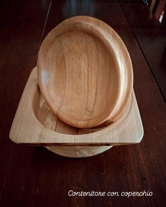 Contenitore /Biscottiera "handmade" in legno di No