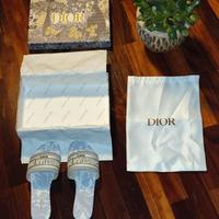 Sandalo flat con fascia in tessuto - Toile de Jouy