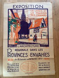 Antica litografia a colori firmata RAPIN, 1917