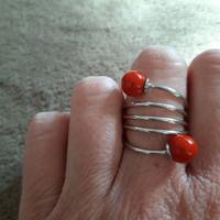 Anello argento rosso