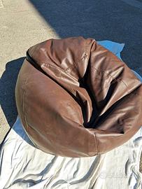 Pouf Poltrona a Sacco (Bean Bag) Ecopelle Marrone