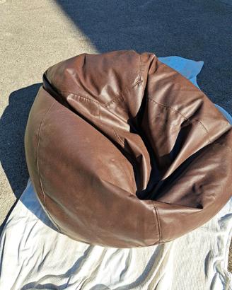 Pouf Poltrona a Sacco (Bean Bag) Ecopelle Marrone