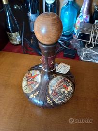 Bottiglia decanter per liquore  foderata in pelle