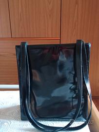 borsa tracolla in pelle nera spazzolata