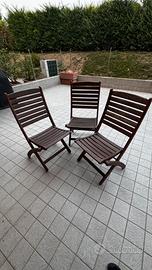 Sedie pieghevoli in legno con cuscino