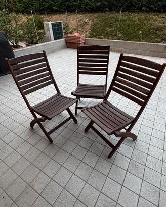 Sedie pieghevoli in legno con cuscino