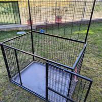 Kennel per cani XL 107x70x75 cm – doppia porta