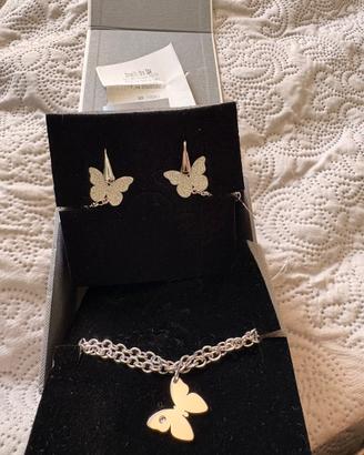 Set orecchini e bracciale brosway farfalla nuovi
