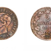 Moneta 2 centesimi 1867 vittorio emanuele ii