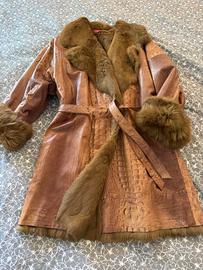 Cappotto in pelle imbottito