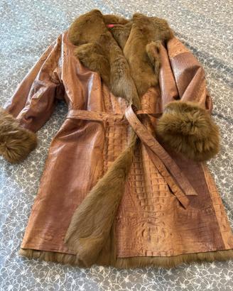 Cappotto in pelle imbottito
