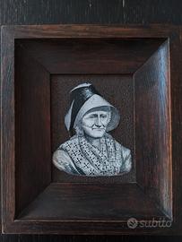 quadro in smalto su pietra lavica j. Borel