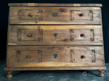 Cassetiera di metà 800 legno naturale