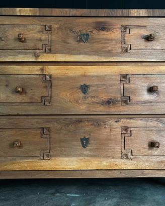 Cassetiera di metà 800 legno naturale