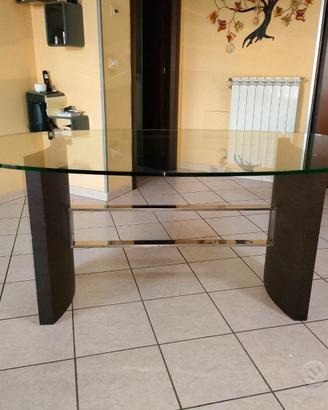 Tavolo ovale  in cristallo