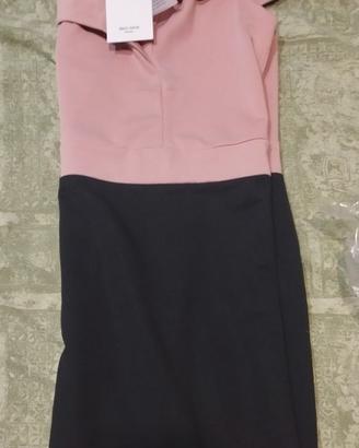 Grace Karin vestito elegante rosa nero