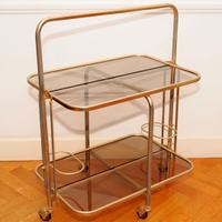 Carrello pieghevole vetro ottone