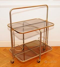 Carrello pieghevole vetro ottone