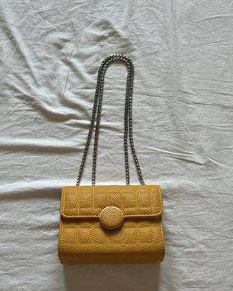 Borsa a tracolla giallo senape trapuntata