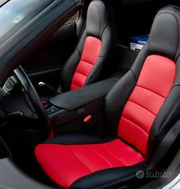 Corvette C6 Copri Sedili Pelle Nera Cuciture Rosse