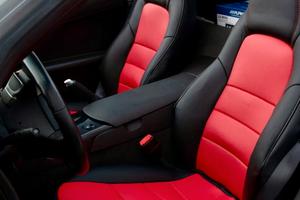 Corvette C6 Copri Sedili Pelle Nera Cuciture Rosse